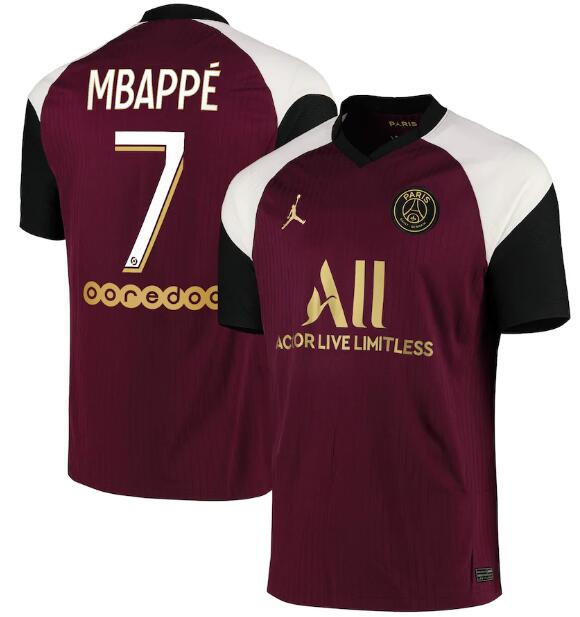 PSG Football Kit Third Soccer Jersey Mbappé 7 2020/21